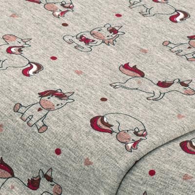 Tissu sweat "licorne" avec élasthanne, gris/mélangé