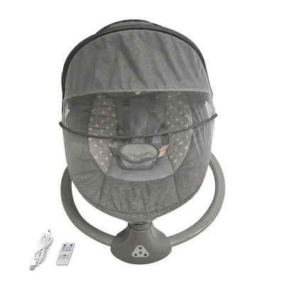 Electric Portable Baby Swing Electric Baby Rocking Chair 5 Speed 3 Timing 12 Light Music with for Home Indoor Outdoor