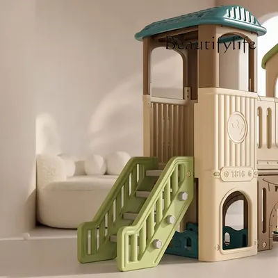 A Small Plastic Slide Playground Set Kids Play House With Slide 2025 Hot Sale Children Play House Outdoor