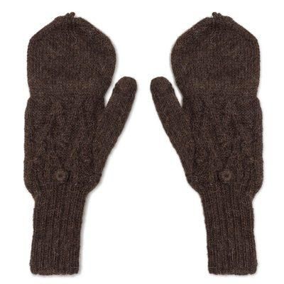 Diamond Elegance in Espresso,'Diamond Pattern 100% Alpaca Mittens in Espresso from Peru'