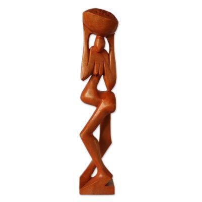 Cedar sculpture, 'Mother Africa'