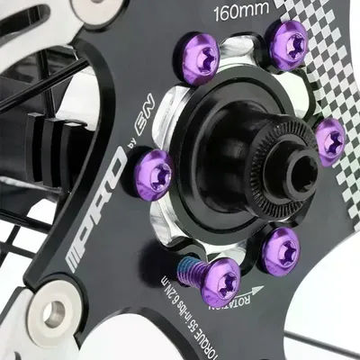 12Pcs Bicycle Disc Brake Rotor T25 Red/Blue/Green/Purple/Gold/Plating Screws Steel Alloy For Road Bike 6-Bolt Plate