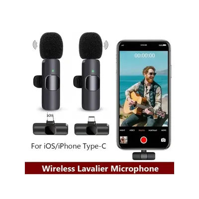 Wireless Lavalier Microphone Mini Portable Noise Reduction For Live Broadcast Gaming Audio Video Recording For Iphone Android