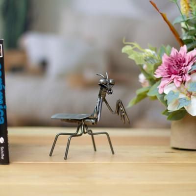 'Mantis-Themed Eco-Friendly Modern Recycled Metal Figurine'