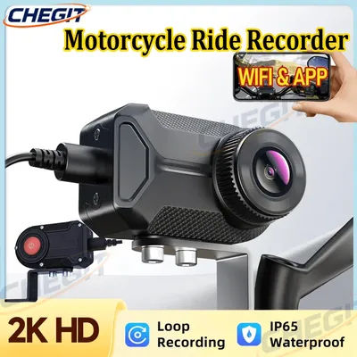 New 2K HD WiFi Motorcycle DVR Waterproof IP66 Loop Recording 170 Degree Widely Angle Camera HD Video Recorder Dash Cam