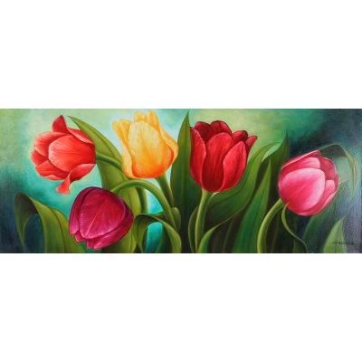 Tulips,'Signed Painting of Tulips from Mexico'