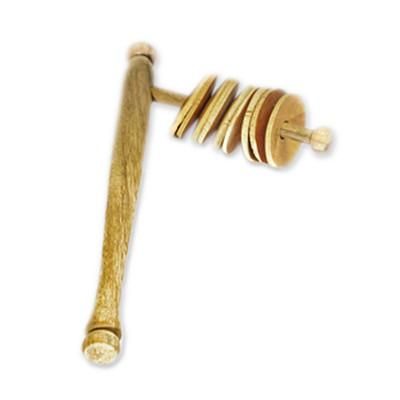 'Ghanaian-Made Redwood and Died Calabash Gourd Wasembe Rattle'
