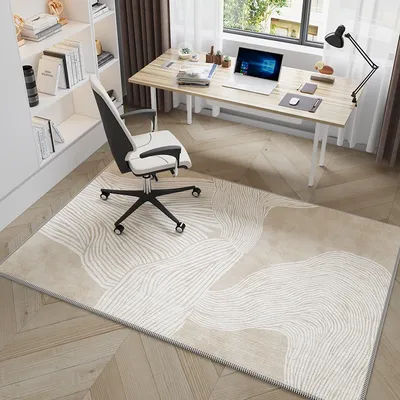 VIKAMA Japanese-Style Simple Study Carpet, Living Room Office Desk, Computer Swivel Chair, Soundproof Floor Mat, Home Decoration