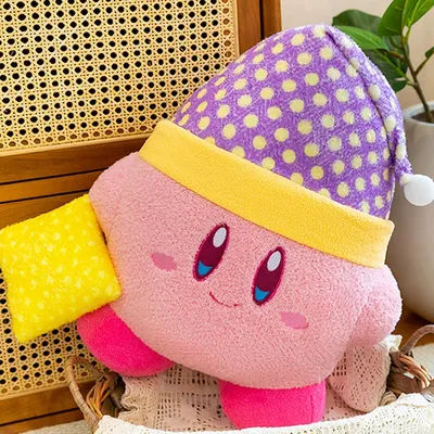 35-95cm Kirby Plush Toy Stuffed Doll Big Size Cartoon Cute Anime Star Hug Pillow Pink Gift for Kids Birthday Room Decoration