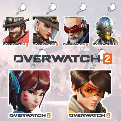 Overwatch 2 Mizuki Domina Anran Jetpack Cat Emre Zarya Venture Sombra D.Va Moira Sigma character avatar Acrylic keychain