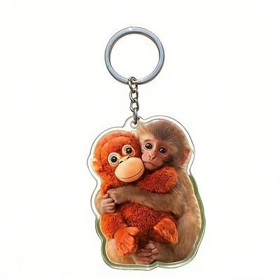 Portachiavi Protect Punch The Monkey Meme portachiavi in peluche Punch Monkey Meme ornamento Baby Monkey Memes Punch portachiavi appeso a tema animale per zaino