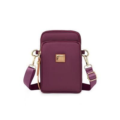 Borsa a tracolla da donna in nylon impermeabile, multi-tasche, tracolla regolabile, piccola borsetta a spalla per uso quotidiano, viaggi, passeggiate, corsa e sport.