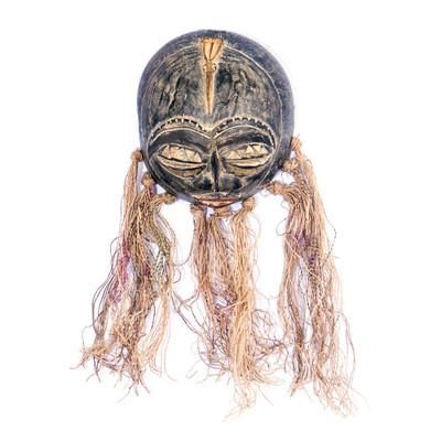 'Artisan-Made Classic Dried Calabash and Natural Fiber Mask'