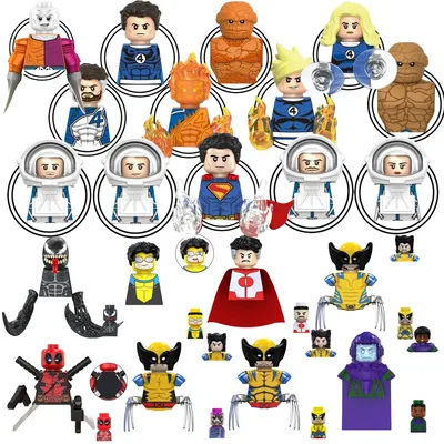 Blind Box Mini Building Blocks TV6205 Figures Big Goblin Spiderman Iron Man Venom Captain Hawk Deadpool Armor Christmas Gift Toy