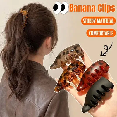 2-4PcsBanana Hair Clips, Small Size, Vertical Clips for Women, Elegant Simple High Ponytail Hairpins, Twist Hair Accessories