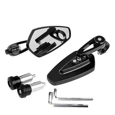 Specchietti retrovisori universali da manubrio per moto, specchietti retrovisori laterali da manubrio da 7/8 (22 mm) con vetro antiriflesso blu, specchietti regolabili in alluminio CNC per moto