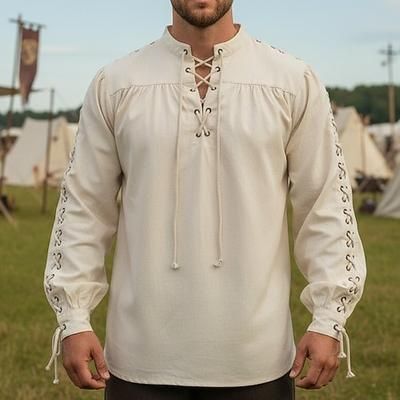 Set Medievale Rinascimento Armatura Abiti Costume di fantasia Guerriero Vichinghi Costume Per uomo Vichingo Halloween Carnevale Performance LARP Fiera Rinascimentale Adulti Estate Primavera
