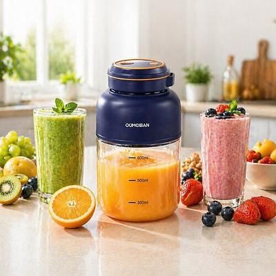 Spremiagrumi elettrico portatile da 44 once (circa 1,3 litri) senza fili per la frutta. Bicchiere frullatore per verdure, borraccia personale ad alta capacità per succhi di frutta, ideale per casa e
