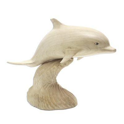 Dolphin Beauty,'Jumping Dolphin Hand Carved Wood Sculpture'