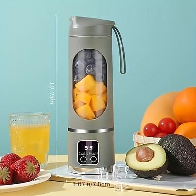Frullatore portatile, frullatore per smoothie di dimensioni personali con display digitale Cinghia, mini spremiagrumi ricaricabile tramite USB per palestra, viaggi e ufficio, piccolo frullatore con 6
