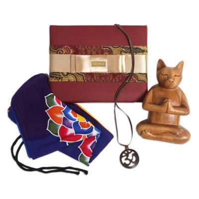 'Indonesian Curated Gift Box with 3 Meditation-Themed Items'