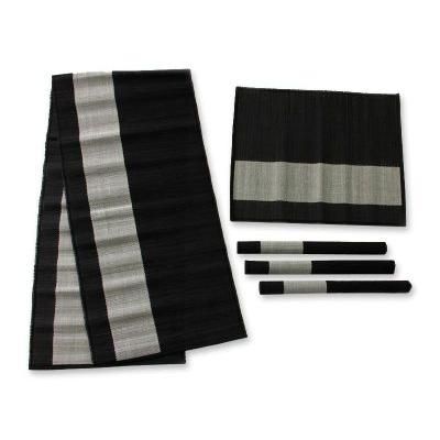 Java Minimalist,'Natural Fiber Table Runner and Placemats (Set for 4)'