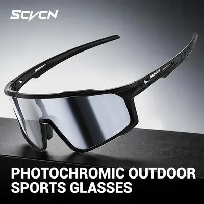 SCVCN Men's Cycling Sunglasses Photochromic Hiking Eyewear Shatterproof Glasses Road Bike Sport Glasses UV400 Protection 2026