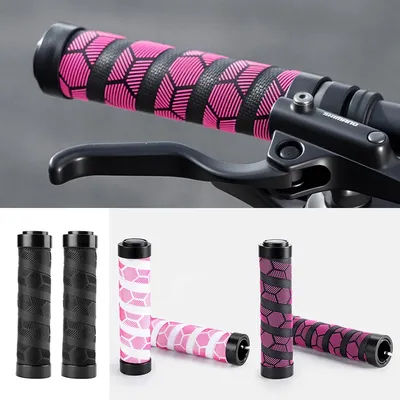 Bicycle Grips Shockproof Soft Silicone Scooter MTB Cover Bicycle Handlebar Grips Bar End Non-slip Aluminum Lock Cycling Grips