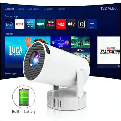 Salange 8K HY300 Pro Max Projector Built in battery 1280*720P Android 14 8000 Lumens Wifi6 BT5.4 wifi Outdoor Portable Projector
