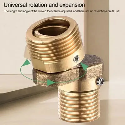 Universal Angled Curved Foot 360° Rotatable Adjustment Eccentric Screw Corner Wall Mount Shower Faucet Adapter Home Accessories