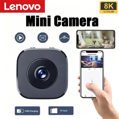 Lenovo 8K Mini Security Camera Wireless 2.4G WiFi Monitoring Security Protection Remote Night Vision Surveillance Smart Home New