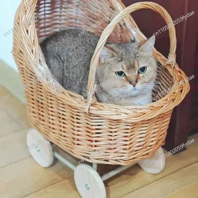 Handwoven Wicker Bassinet Stroller - Multi-Functional Storage Basket | Boho Decor