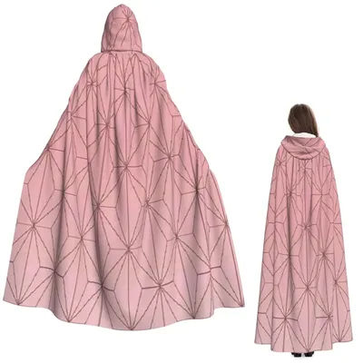 Demon Slayer Tanjiro Kamado Kimetsu Anime Long Hooded Cloak Witch Medieval Costume Cosplay Cape HalloweenCoat Adult Unisex