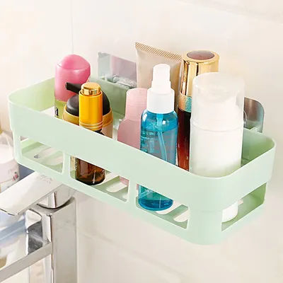 New Hot Sale Adhesive Storage Rack Bathroom Accessories Corner Shower Shelf Kitchen Bathroom Shelf Home Decoration