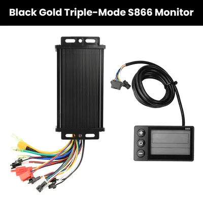 Sine Wave Brushless Motor Controller 36V 48V 64V 30A Motor Controller 750-1500W 3-Mode Driver S866 Electric Bike LCD Meter Panel