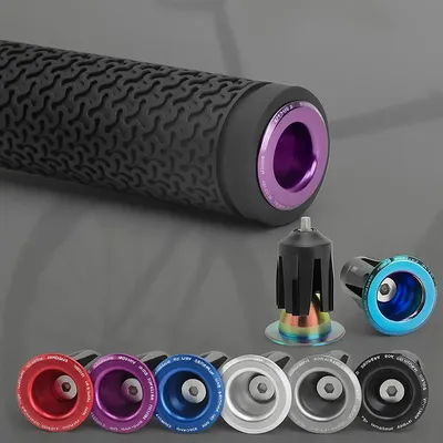 1 Pair Bike Handlebar End Plugs Aluminum Alloy Mountain Road Bicycle Bar End Caps Multi-color Cycling Handlebar Accessories