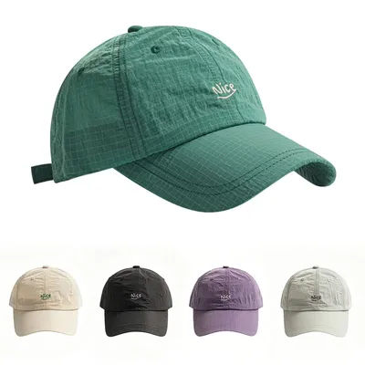Casquette de baseball légère à séchage rapide avec broderie de lettres, chapeau de soleil respirant pour l'été, protection solaire, casquette de sport pour le cyclisme en extérieur
