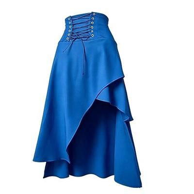 Gotico Medievale Rinascimento Asimmetrico Gonna Strega Vampiro Fata Allacciato Costume Per donna Fantasia Halloween Carnevale Performance Fiera Rinascimentale LARP Adulti Gonna