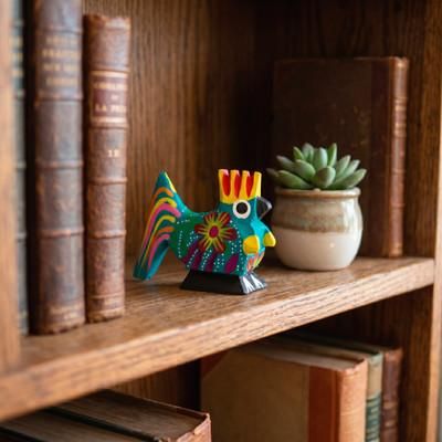 Hueful Hen,'Colorful Wood Hen Alebrije Figurine Handcrafted in Mexico'