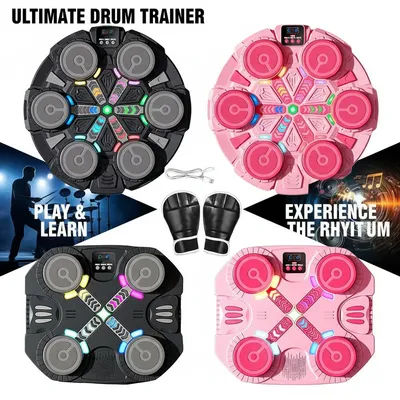 Kids Electronic Music Boxing Target with Rhythm Modes Bluetooth LED Lights Reaction Training Stress Relief Gift Toy