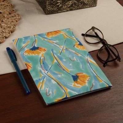 'Spring-Inspired 30-Page Block-Printed Cotton Travel Planner'