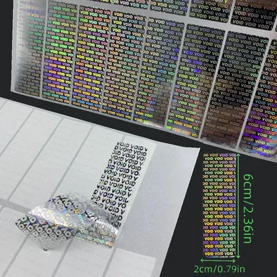 112pcs/240pcs Holographic Labels Tamper Evident Sealing Void Security Stickers for Gift box Shipping Box Commercial Package