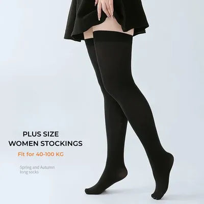 DOIAESKV – chaussettes au dessus du genou, grande taille, bas hauts de cuisse pour femmes, grands collants longs féminins