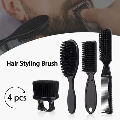 Unisex Heatless Hair Styling Brush Set, 1/4 Pcs, Professional Barber Salon Hair Design & Fade Combs for Daily Hair Care
