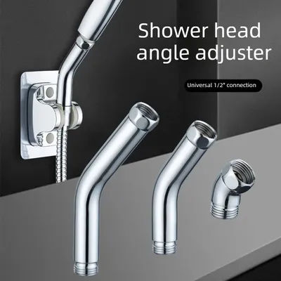 1/2" Universal Shower Head Extension Arm Stainless Steel Adjustable Angle Rotatable Connector Elbow for Handheld Shower Head
