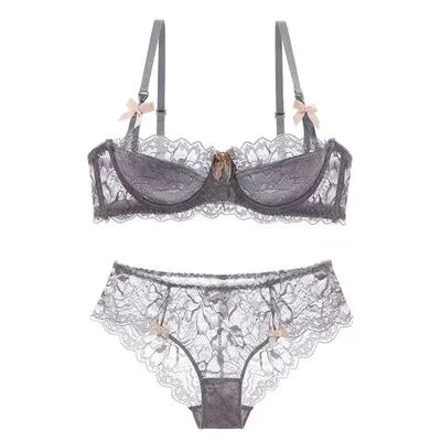 Ensemble de soutien-gorge pour fille Pure Desire avec oreilles de lapin, bonnet AB | Soutien-gorge push-up avec nœud | Soutien-gorge en dentelle française respirante | Coupe antidérapante pour