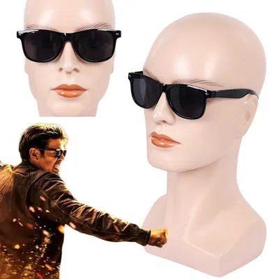 Movie Mortal Kombat 2 Johnny Cage Cosplay Glasses Black Sunglasses Costume Accessories Suits Props Disguise Halloween Carnival