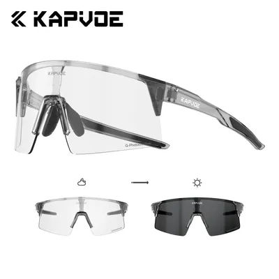 Kapvoe Photochromic Sports Sunglasses Men Cycling Glasses Women MTB Glasses Driving Running Sunglasses UV400 Lightweight Goggles