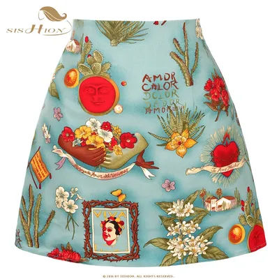 SISHION rétro Vintage coton jupe imprimé fleuri jupe femme Rockabilly Mini jupes SS0008 mince dames 40s 50s vert femmes jupe