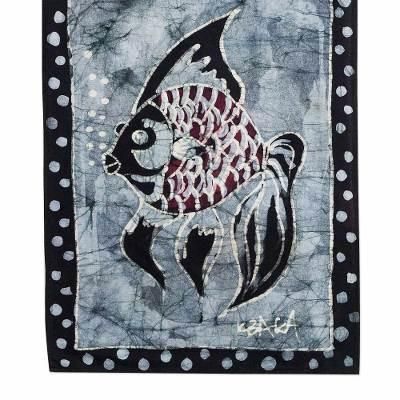 Underwater Charm,'Ghanaian Batik Fish-Motif Wall Hanging'